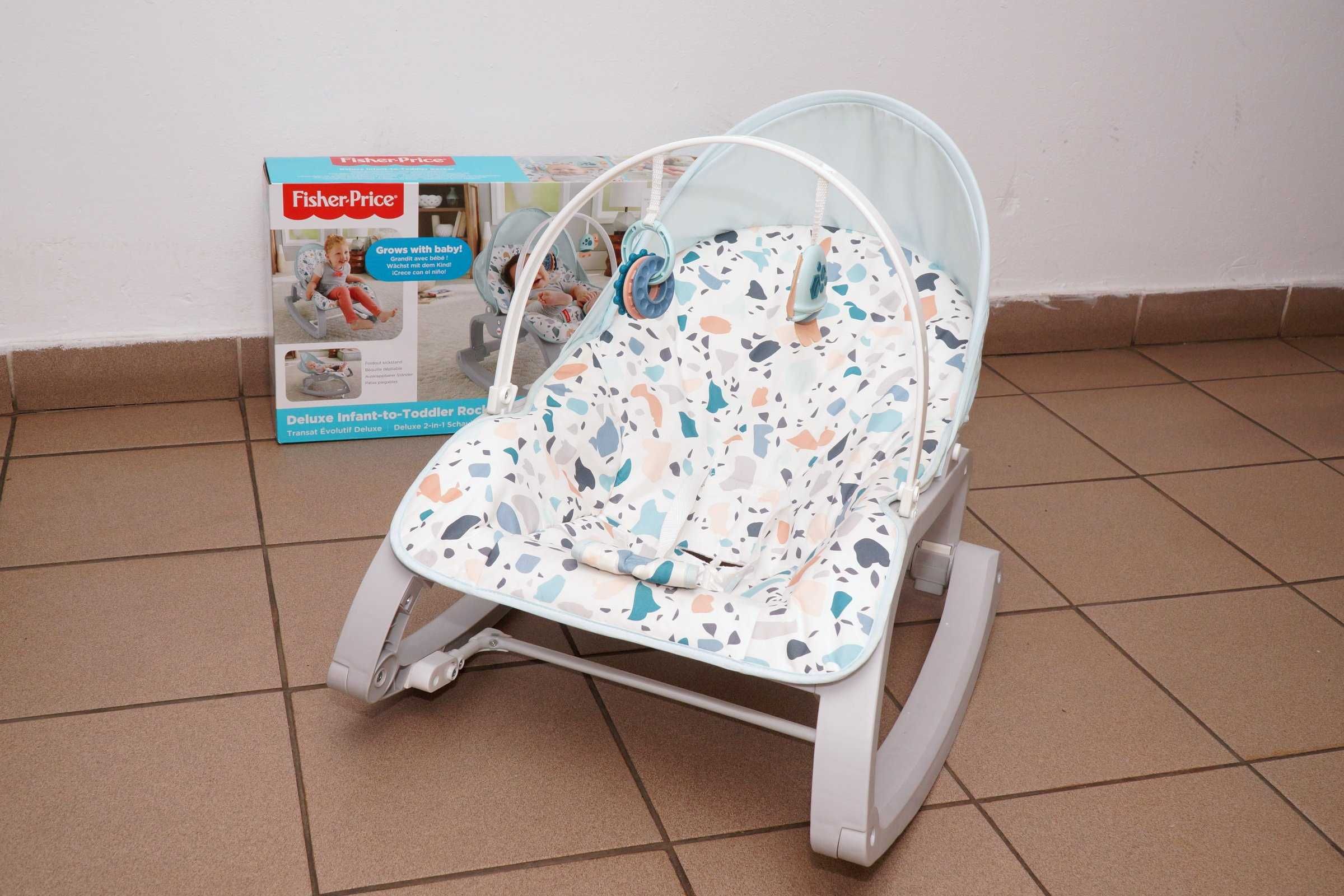 Bujaczek -leżaczek Fisher Price do 18 kg pastelowo niebieski+ wibracje