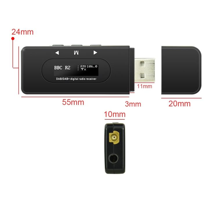 receptor sintonizar rádio digital Dab+ USB com antena NOVO