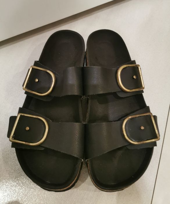 Buty sandały klapki czarne r 39 skóra naturalna