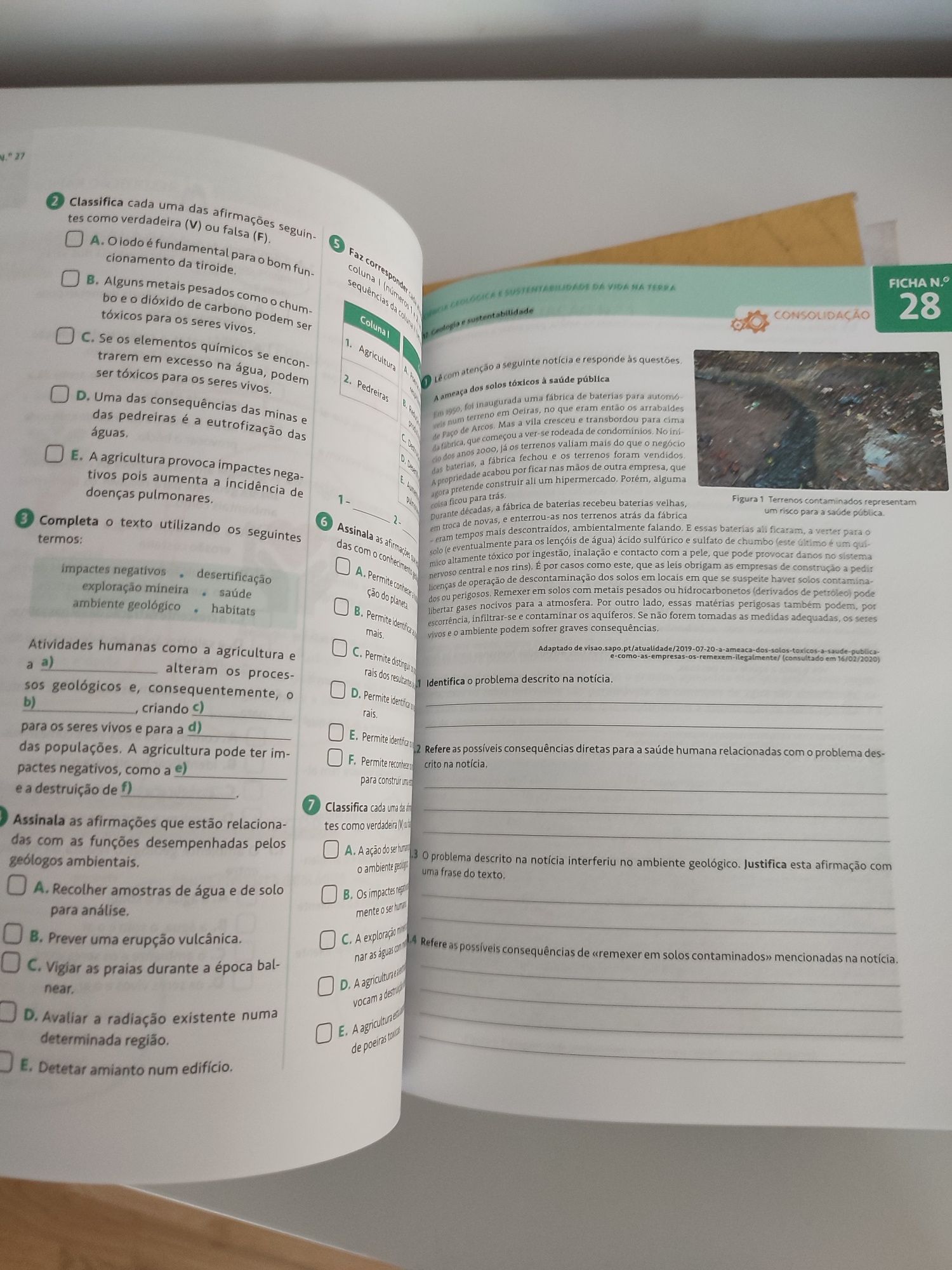 Portes incluídos - Caderno de atividades - ciências naturais- 7° ano
