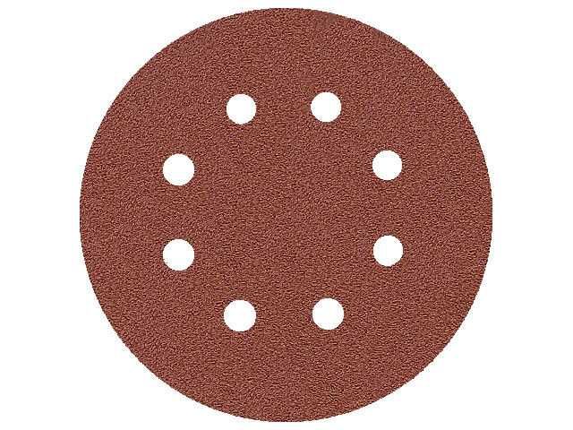 50x Krążek papier ścierny krążki ścierne na rzep 8 otworów 125mm P150