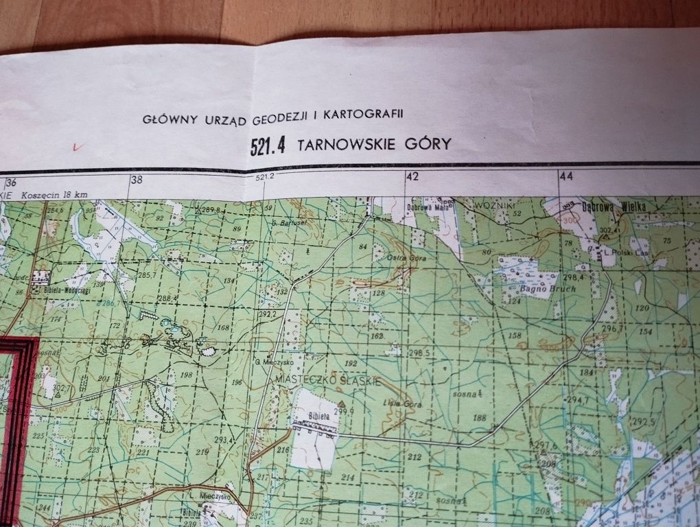 Mapa topograficzna okolic Tarnowskich Gór i Bytomia