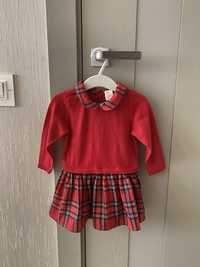 Платье красное в шотландскую клетку H&M (Chicco) 74см