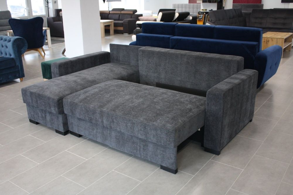 Mały narożnik ALEX na podwójnej sprężynie 230x155, spanie, 2 pojemniki