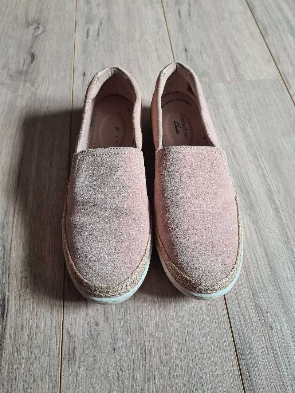 Сліпони замшеві туфлі clarks 38р. 24.5см слипоны замшевые туфли