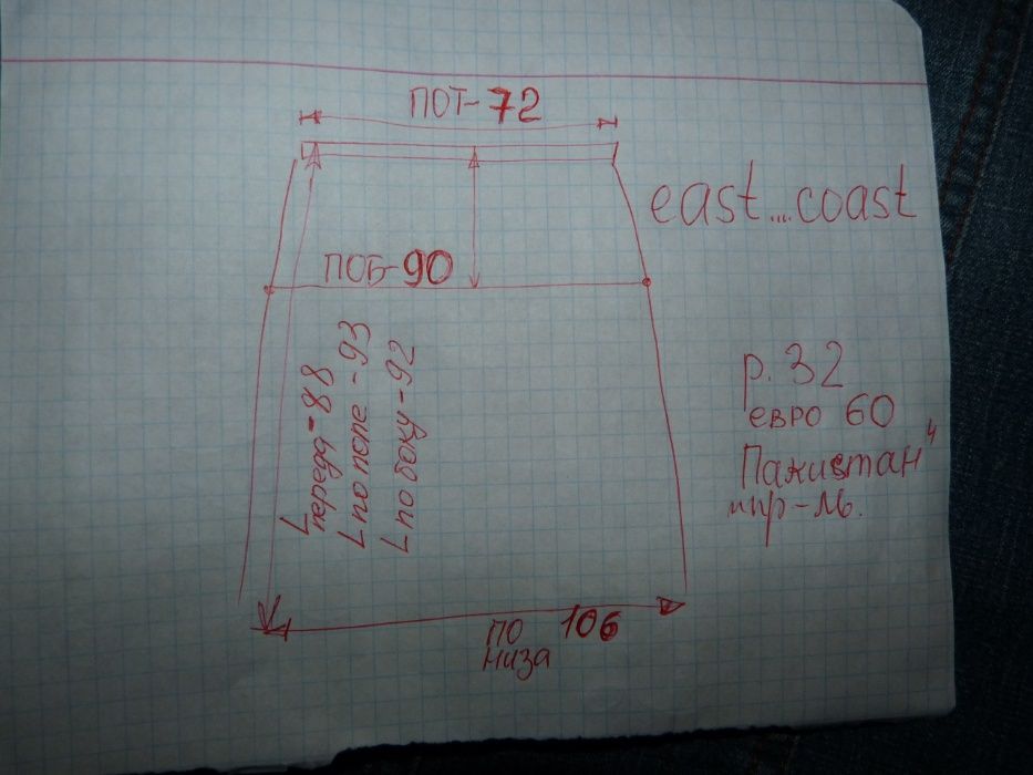 Юбка джинс БОЛЬШАЯ East Coast (р.32)евро60