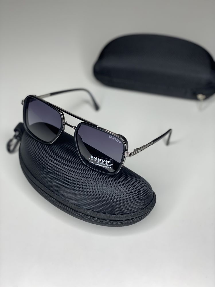 Сонцезахисні окуляри LACOSTE Polarized чорні поляризовані Чоловічі
