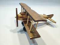 Drewniany model - drewniany samolot dwupłatowiec model A samolocik