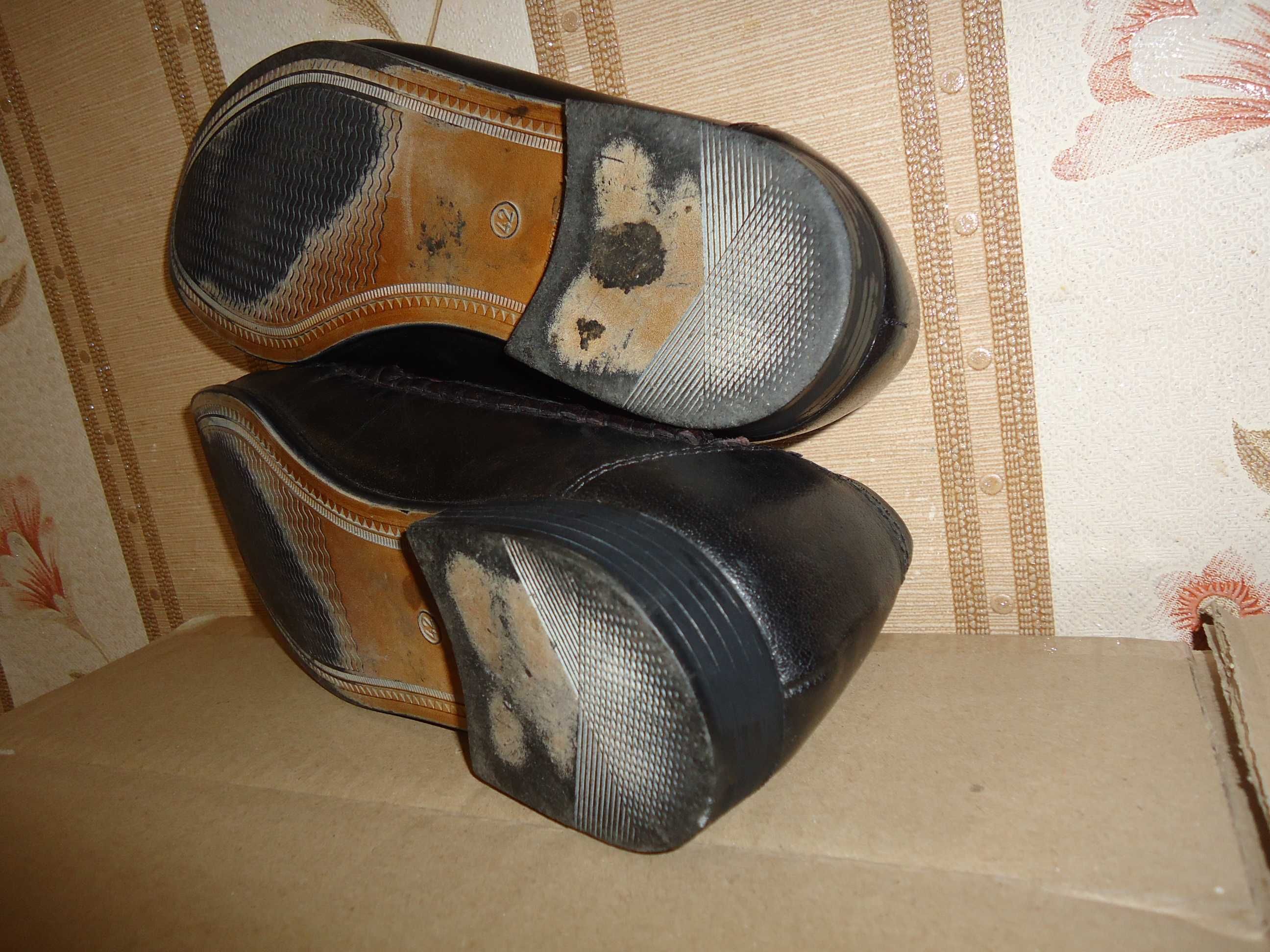 Мужские кожаные туфли, мокасины, размер 40(26)