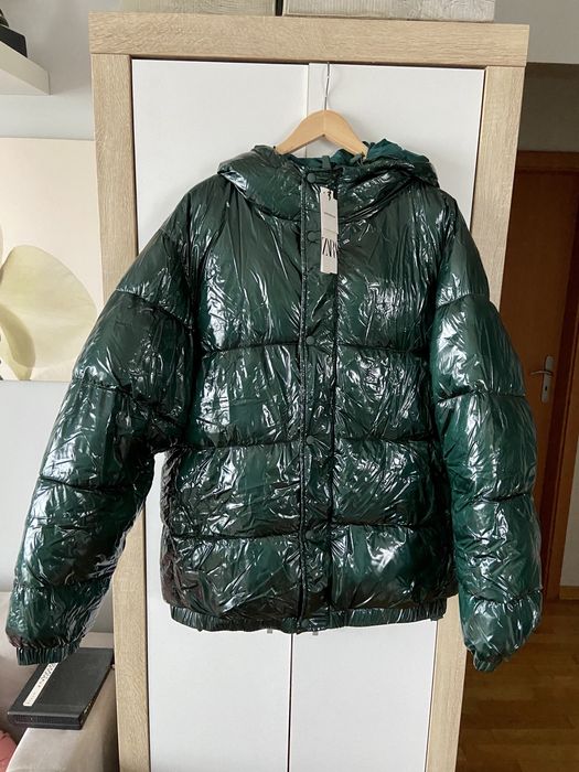 Kurtka puchowa ZARA NOWA L z kapturem metka