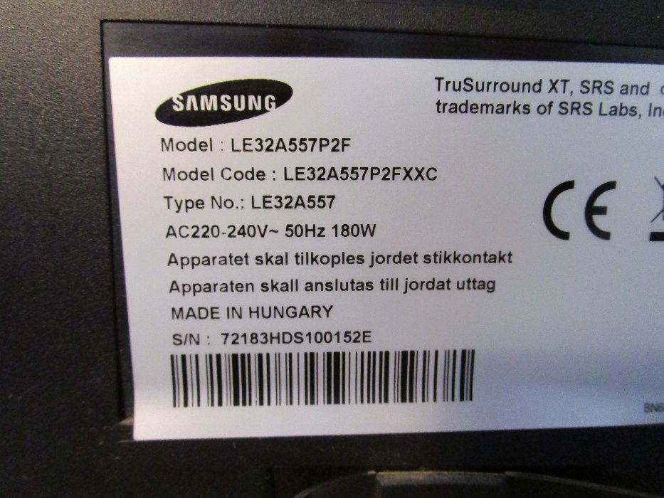 TV LCD SAMSUNG LE32A557 - venda de peças