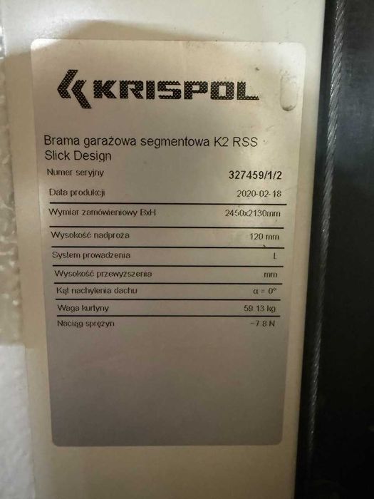 Brama garażowa segmentowa Krispol z napędem