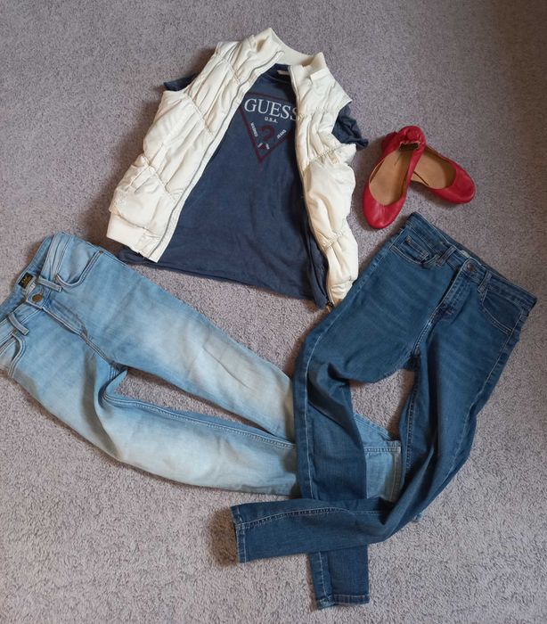 MEGA Paka 14 szt !! Zestaw ubrań S / 36 LEE Guess H&M konkrety buty