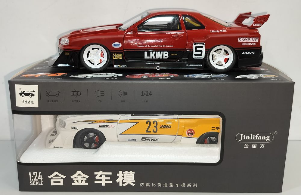 Nissan Skyline LB-ER34 Super Silhouette модель 1:24 Jinlifang Металл