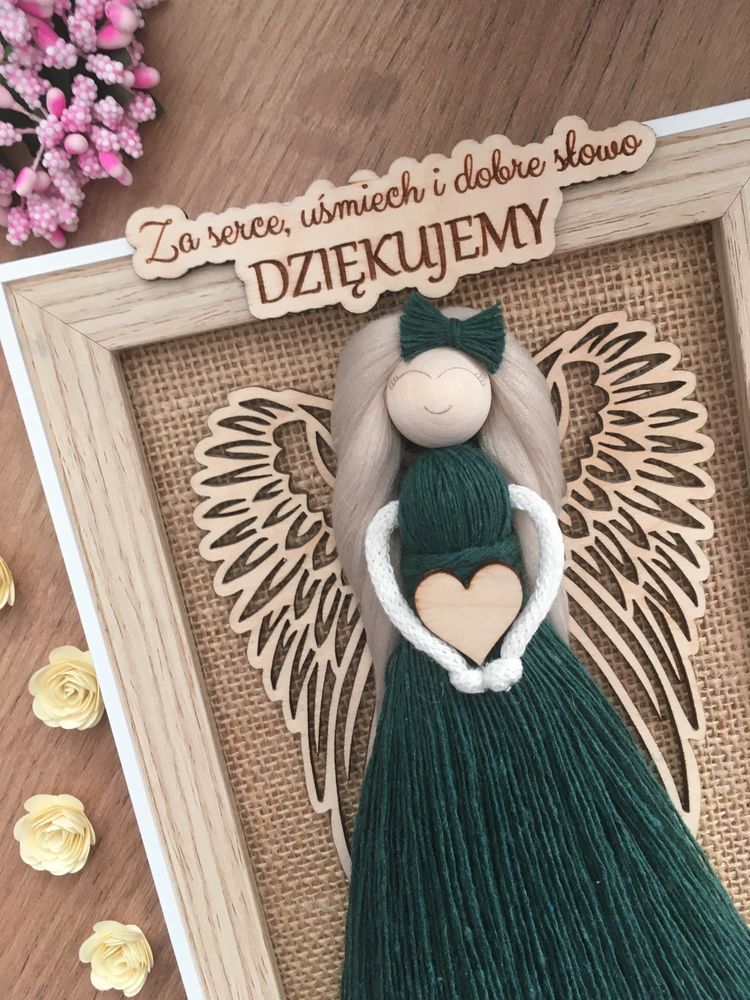 Aniołek na zakończenie roku makrama prezent dla nauczyciela