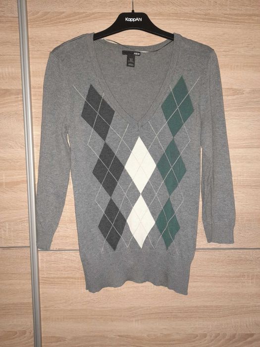 H&M sweter w krate M 36 38 w serek sweterek