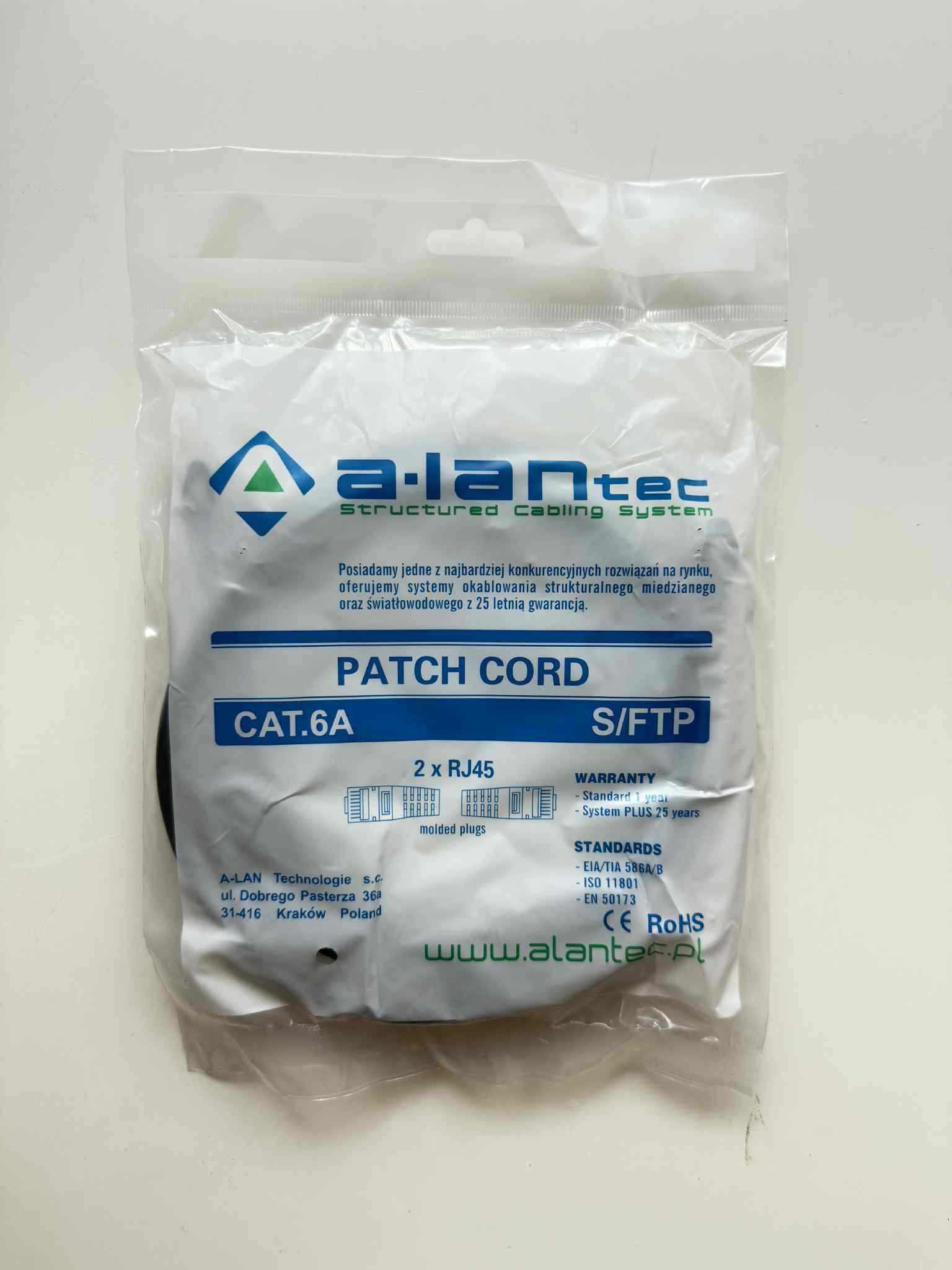 Patch‑cord S/FTP kat.6A LSOH 2.0m czarny KKS6ACZA2.0
