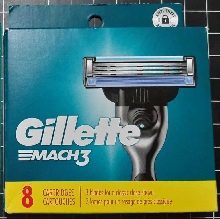 Оригинальні картриджи Gillette MACH3 з Америки 8 шт