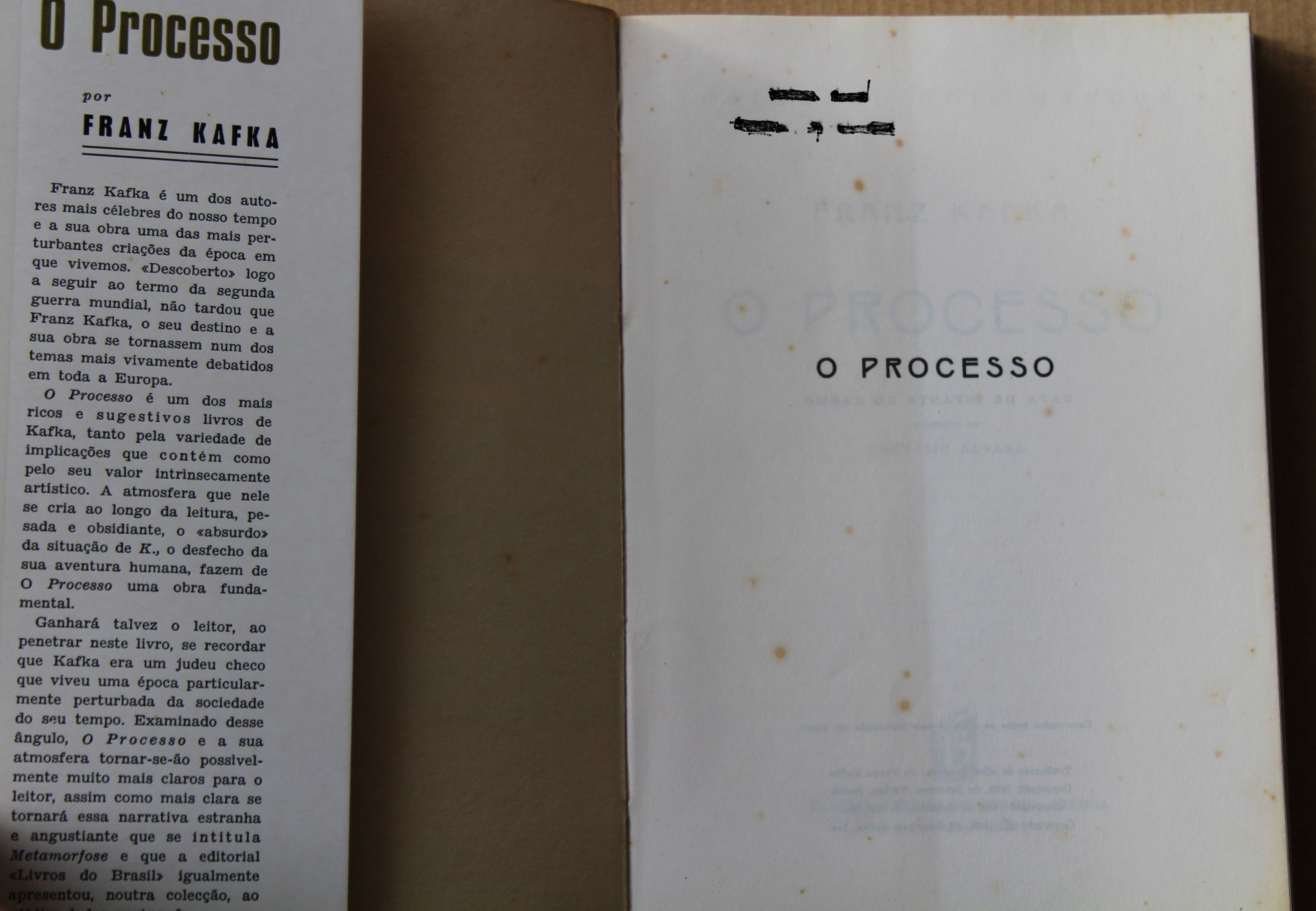 Livro "O Processo", de Franz Kafka, edição 'Livros do Brasil' Lisboa