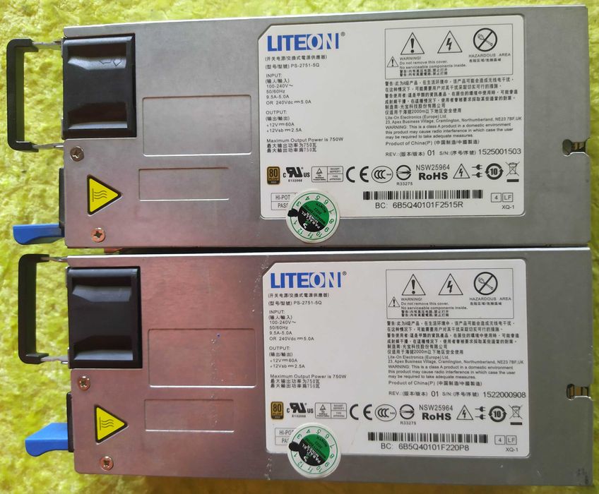 12V 750W 60A блок живлення  сервера LiteOn PS-2751 12В 750Вт 60А PL18