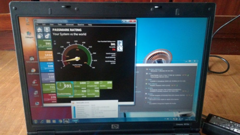 Laptop 15.4 HP Compaq 8510p Intel Core Duo 2x Win7 10 SSD HDMI office