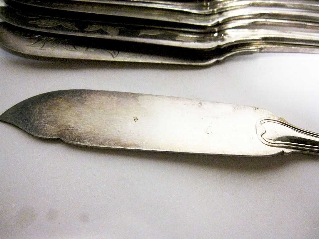 8 antigas facas de peixe com banho em prata - Krupp Berndorf