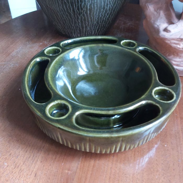 Ceramiczne naczynie na świece Jasba z lat 70 XX w.