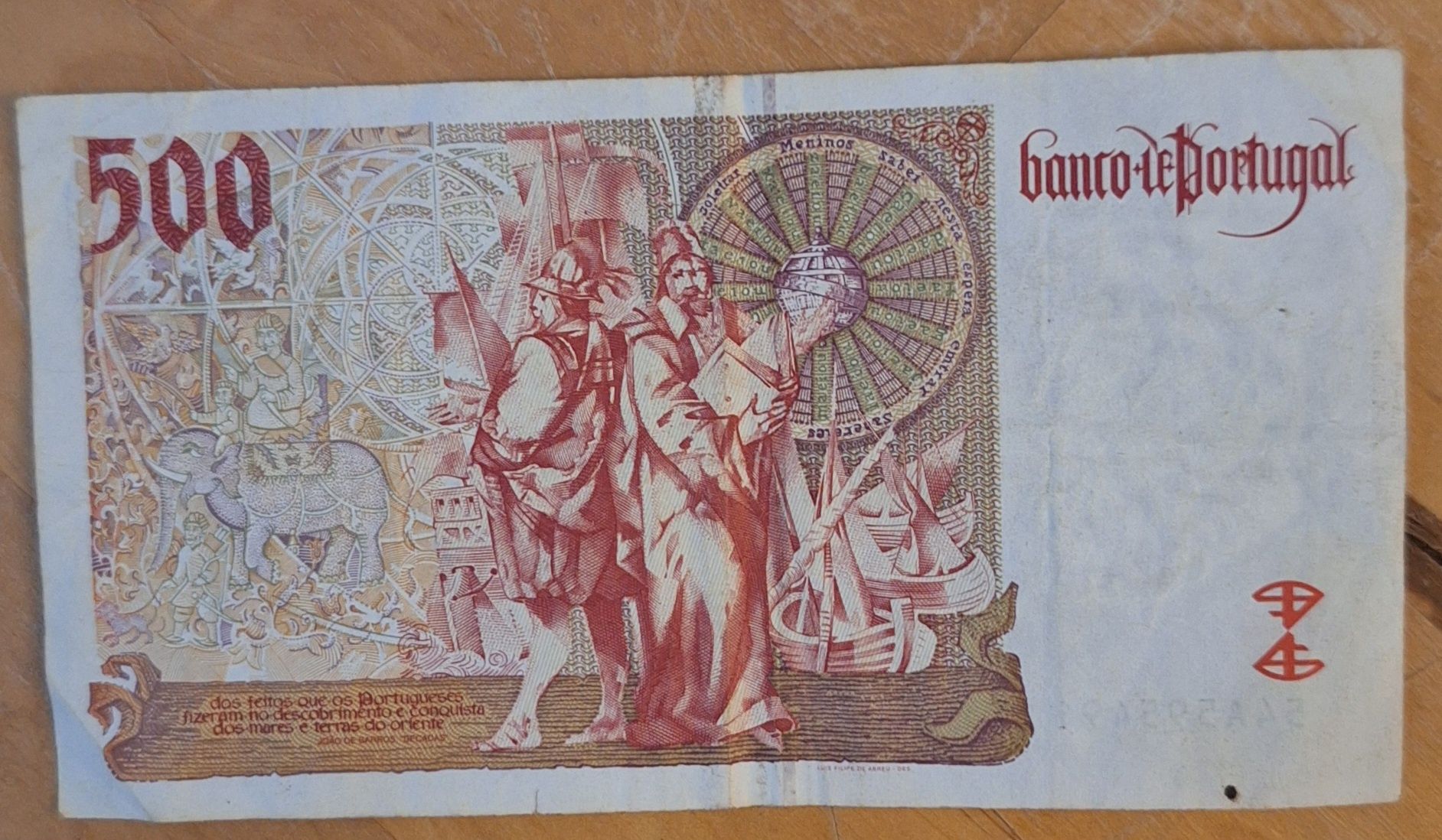 Nota de 500 escudos de João de Barros de 11 de Setembro de 1997 CH. 13