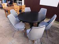Stół okrągły czarny duży dwa frezy 120cm