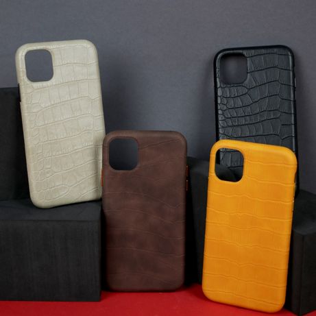 Чехол кожаный Croco Leather Case для iPhone 11 крокодил накладка кожа