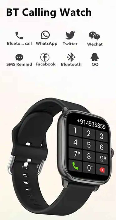 Smartwatch Fitness Pomiare Tętna Krokomierz Funkcja Rozmów