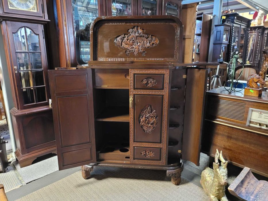 Muito bonito bar Oriental em madeira trabalhada - Bom estado ge