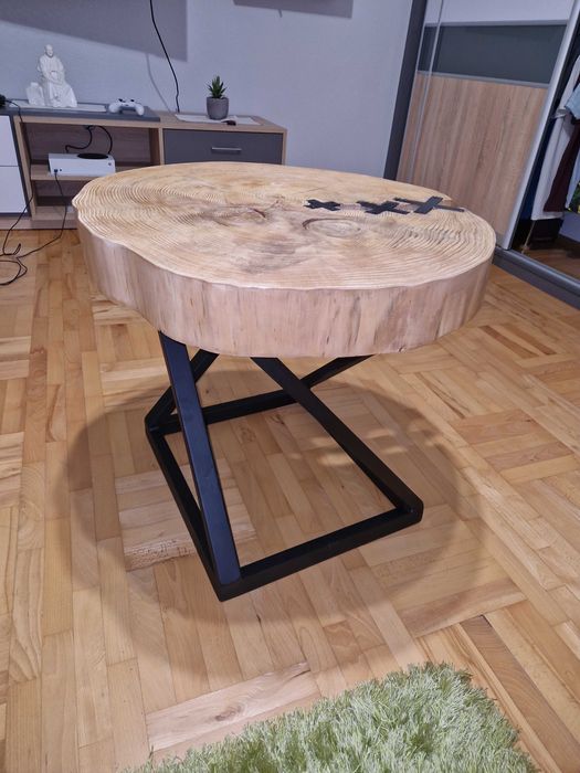 Stolik loft plaster drewna