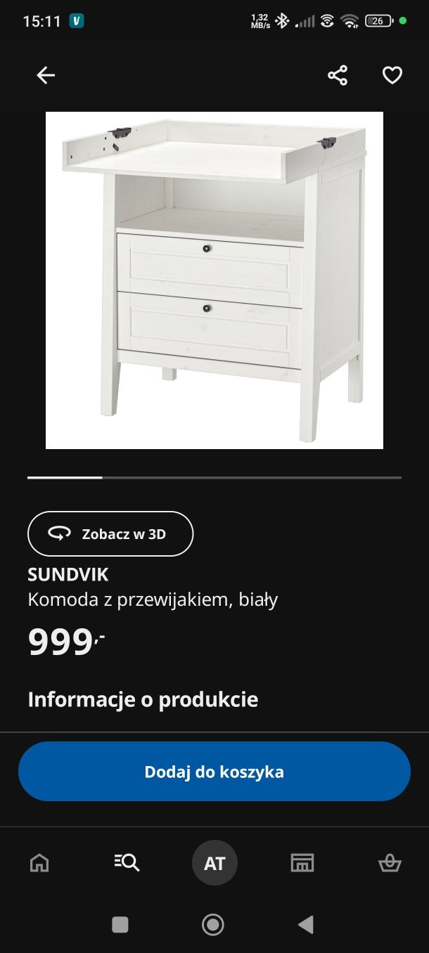 Komoda z przewijakiem Ikea sundvik przewijak