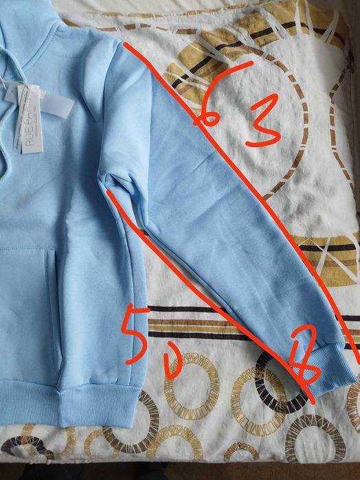 Bluza z kapturem RUE PARIS | Błękitna | Unisex | Nowa z metką