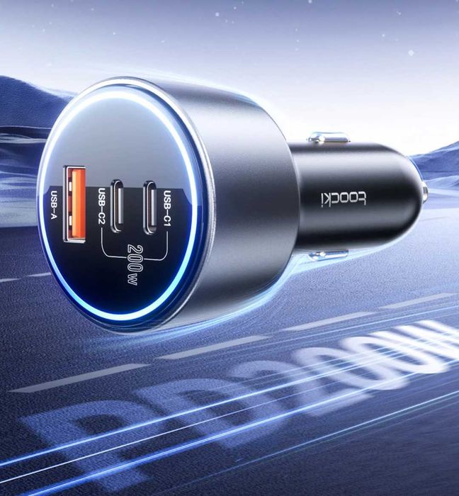 Автомобильное зарядное устройство Toocki SD-033-9 2C+1A 200W PD