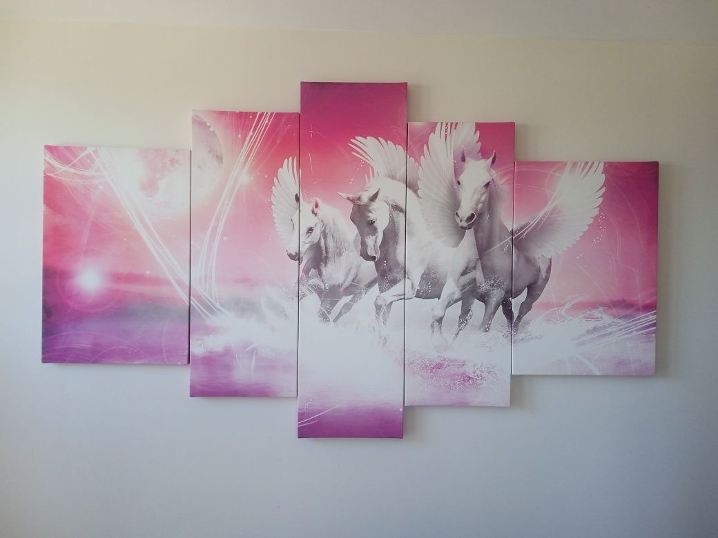Obraz na płótnie pięcioczęściowy 171 x 100 cm Pegazy