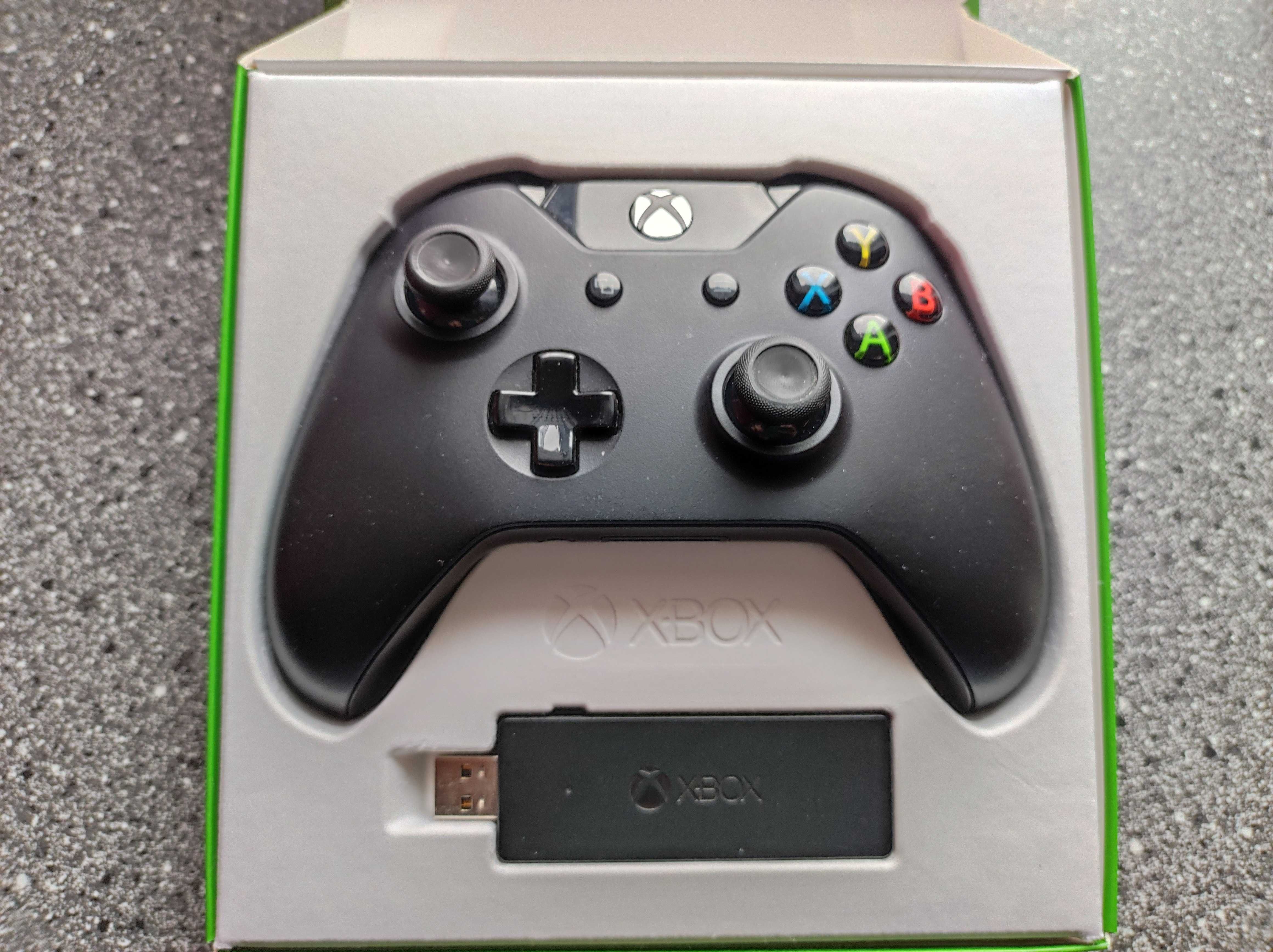 Pad kontroler do PC i Xbox One czarny + adapter stan idealny pudełko