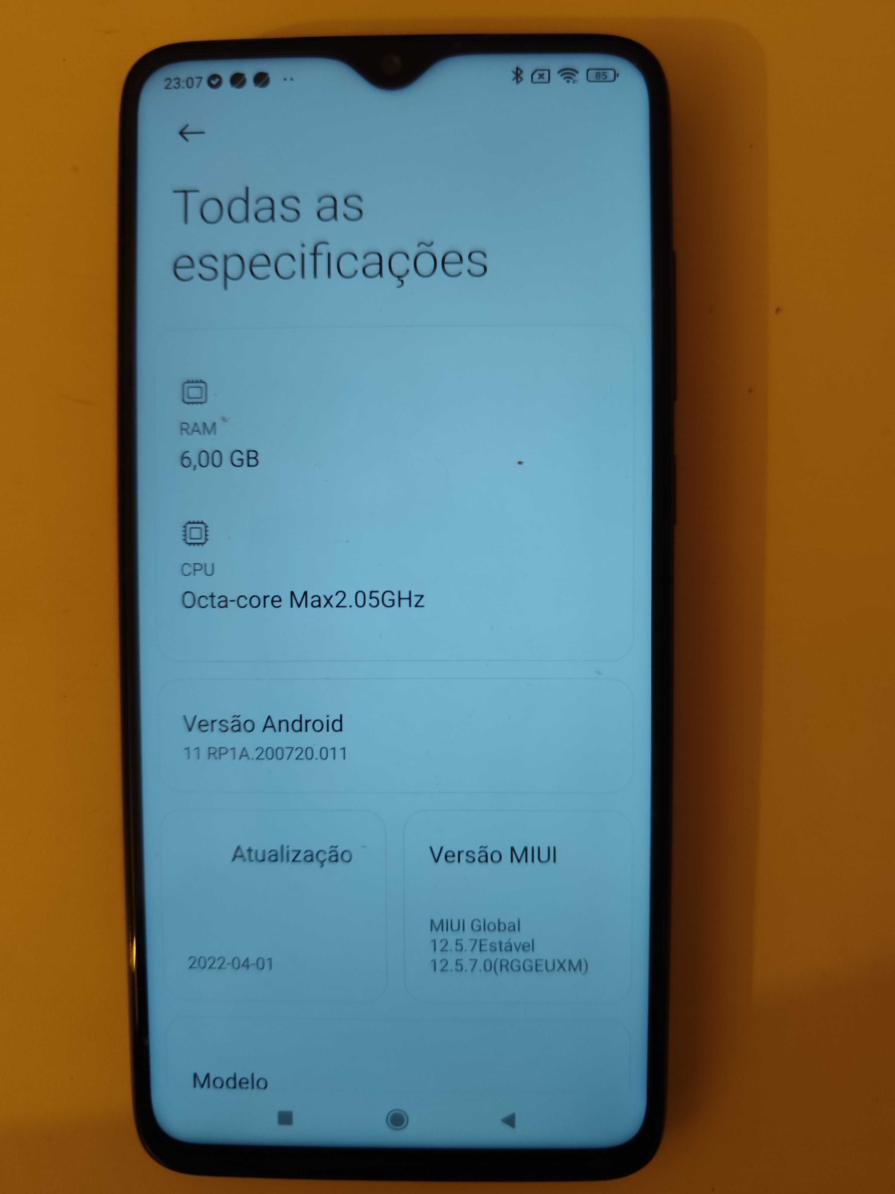 Telemóvel Xiaomi Redmi note 8 Pro