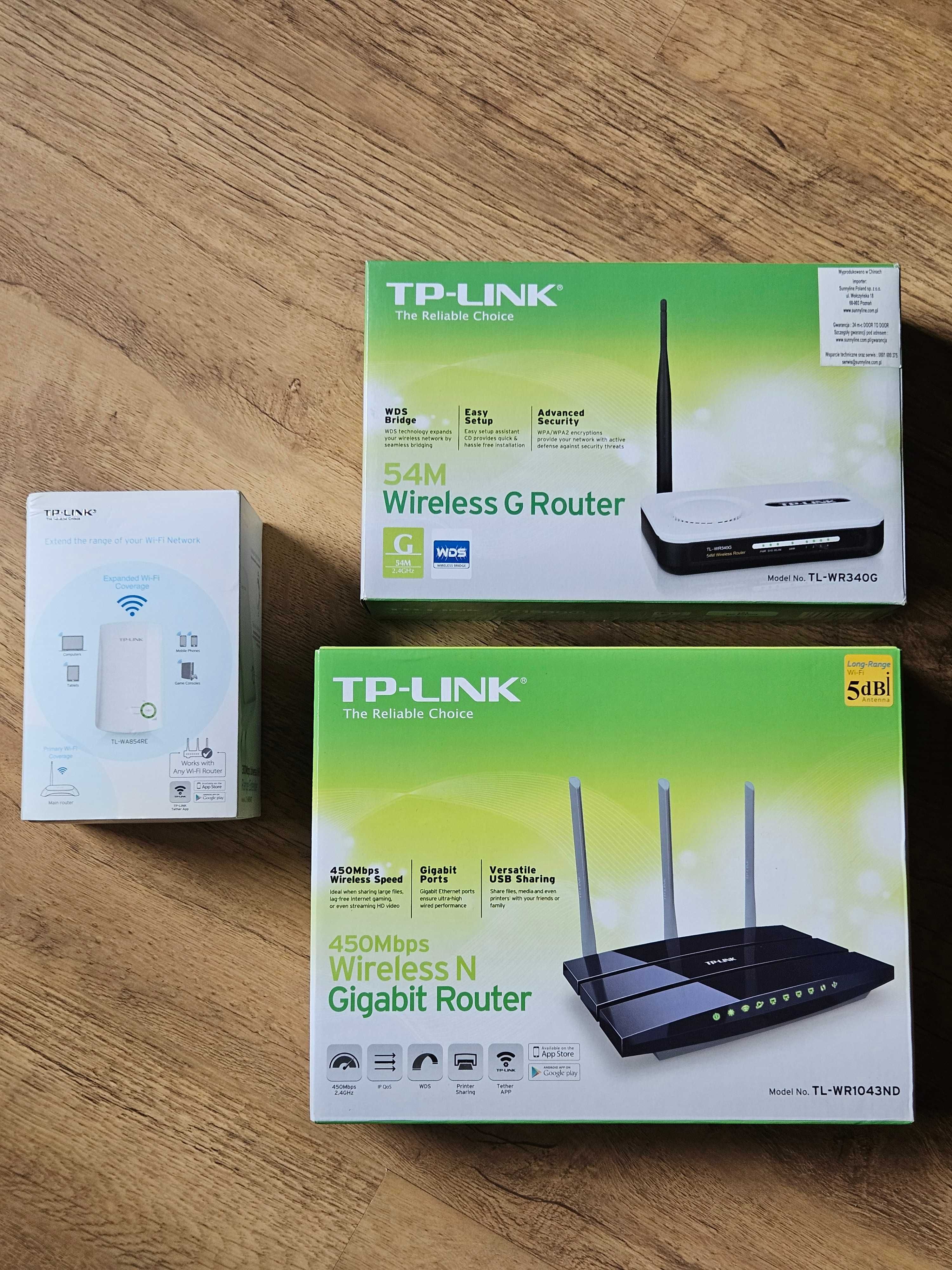 Tp-Link Router 450Mbps, 50Mbps, Repeater 300Mbps komplet