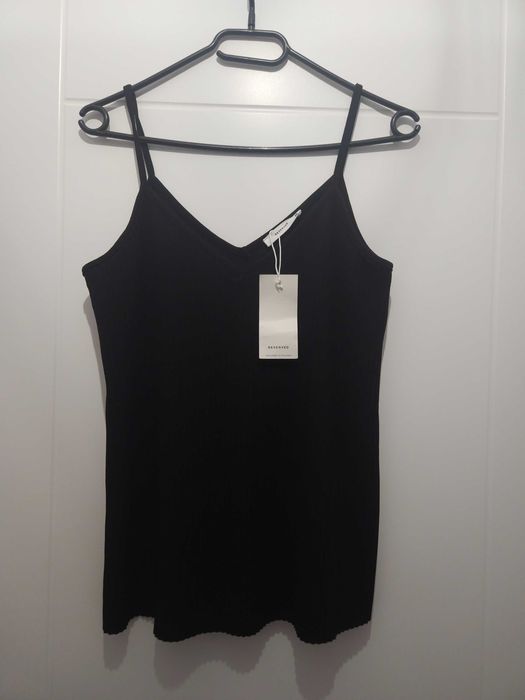 Top z plisowanej dzianiny Reserved XS 34 S 36 czarny