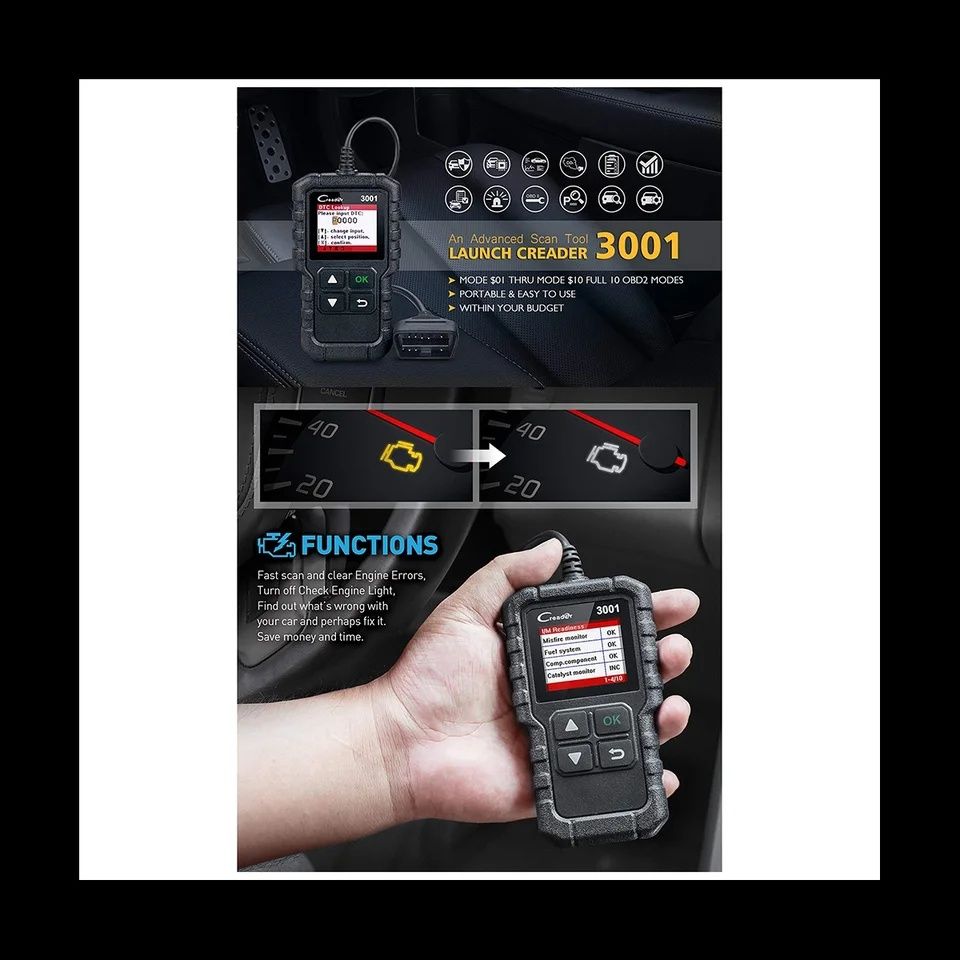 Máquina Diagnóstico OBD2 para automóvel Launch Creader 3001 SELADO