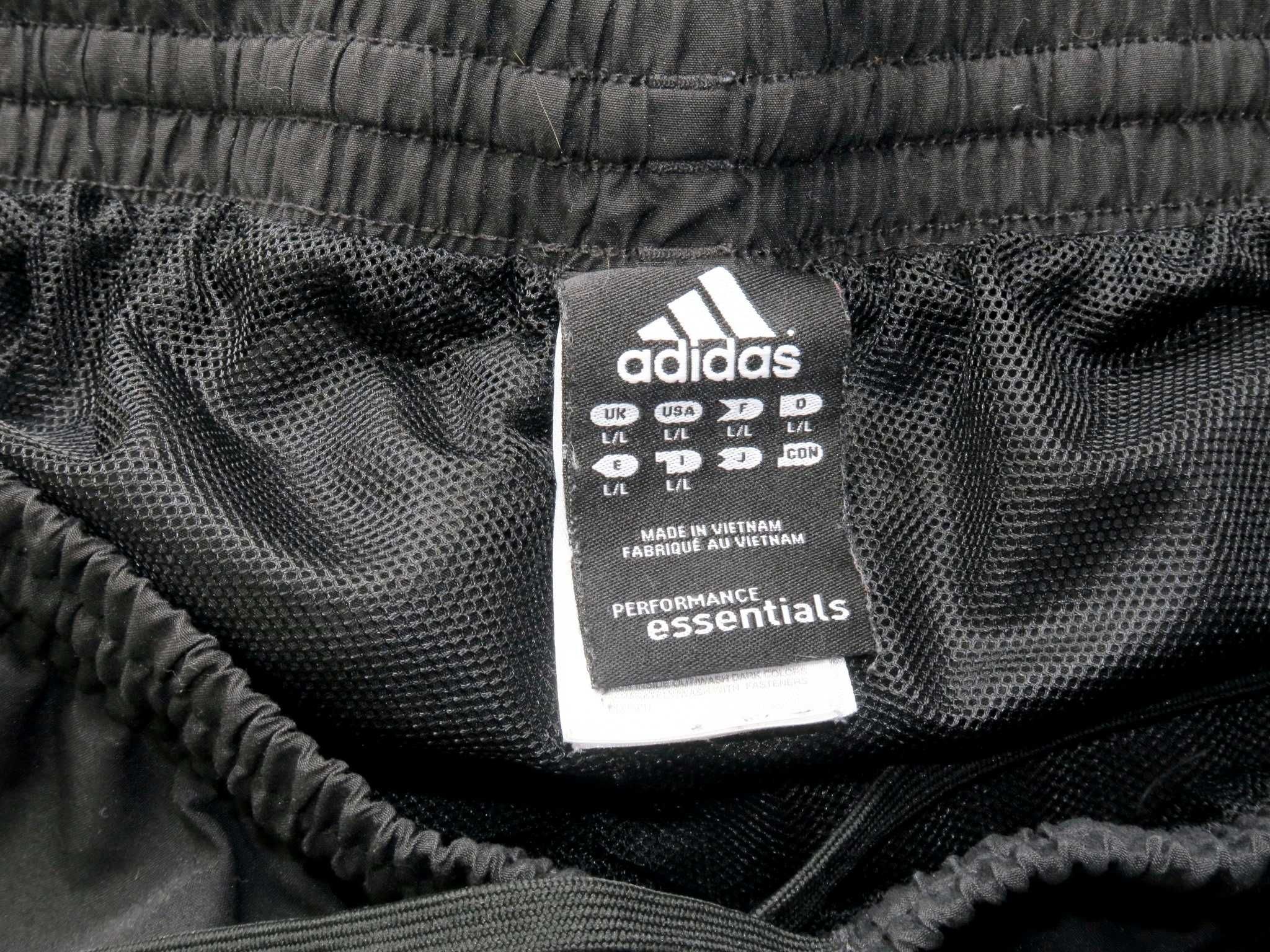 Adidas spodnie dresowe szeroka nogawka L