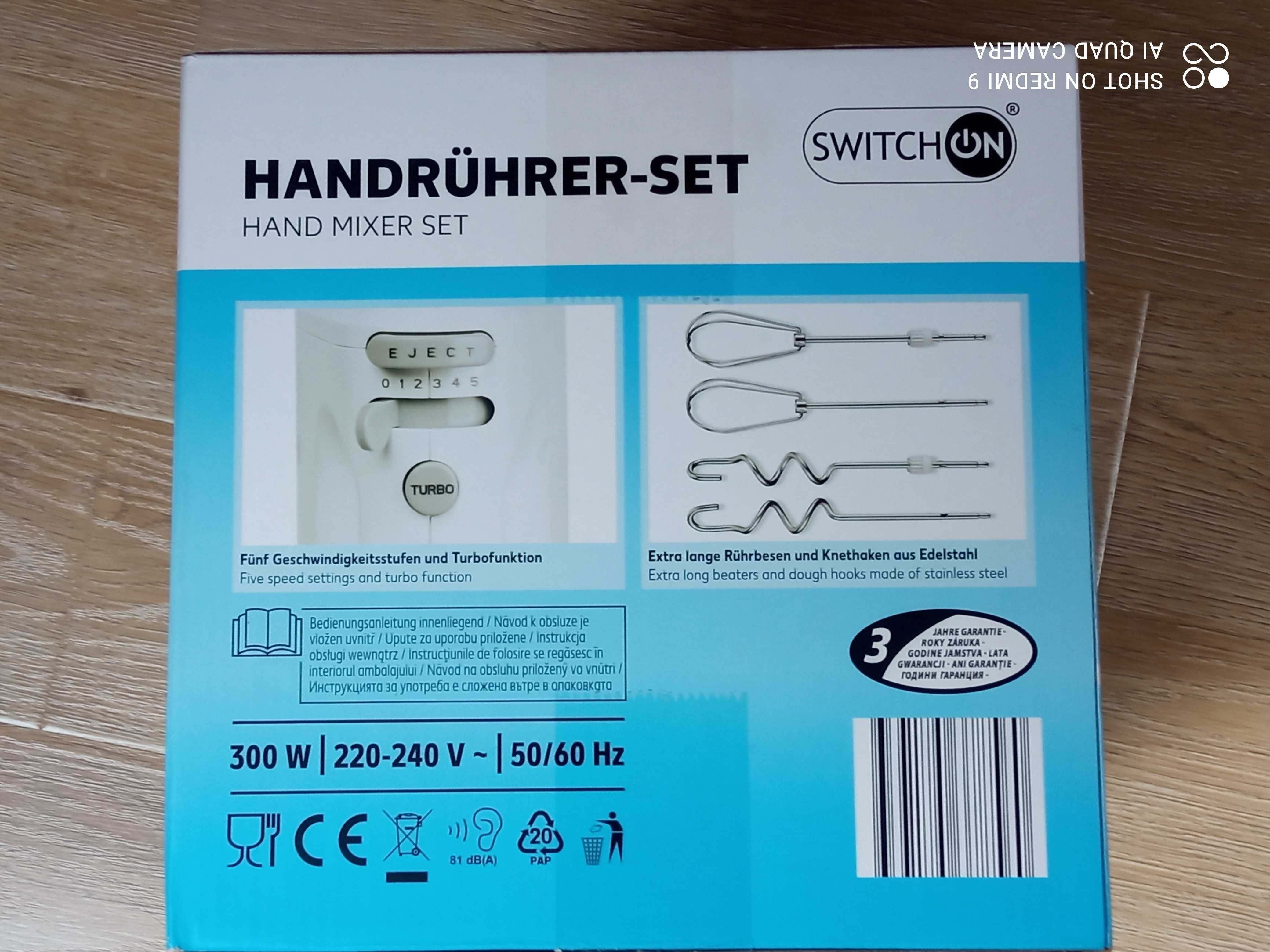 Mikser ręczny hand mixer set SWITCH ON NOWY