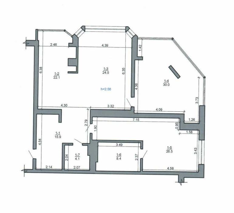 3-кімн, 131,5 м2, м. Хмельницький, вул. Паркова, 2/2, Центр, Набережна