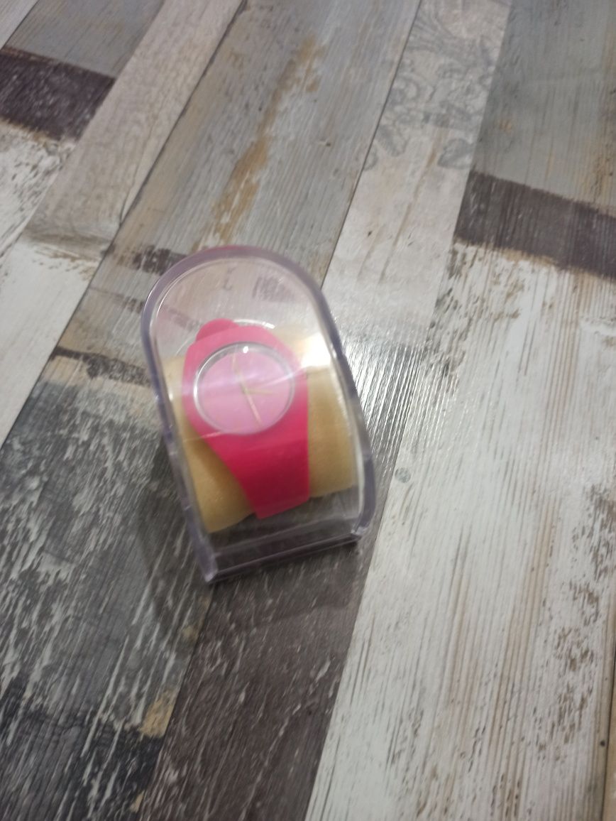Zegarek Jelly Watch silikon różowy na prezent folia na szkiełku