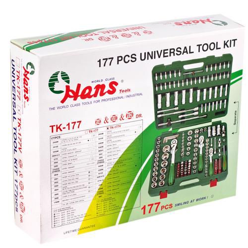 Набор інструмента 177 предметів 1/4", 3/8",1/2" (ТК-177V)