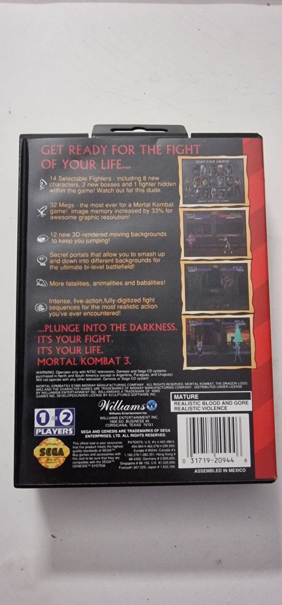 Mortal Kombat 3 Sega Genesis Novo