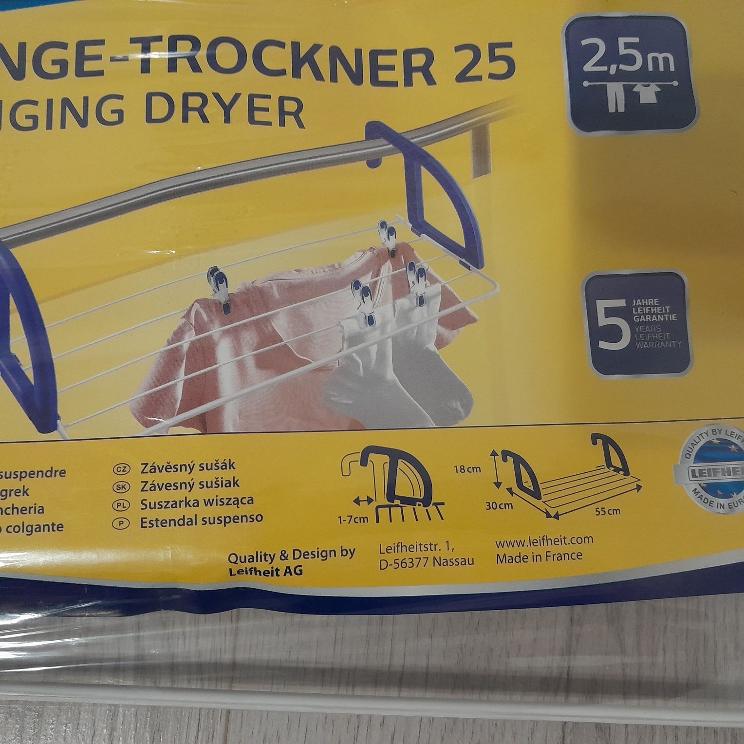 Suszarka wisząca na kaloryfer/balkon Leifheit Classic 25