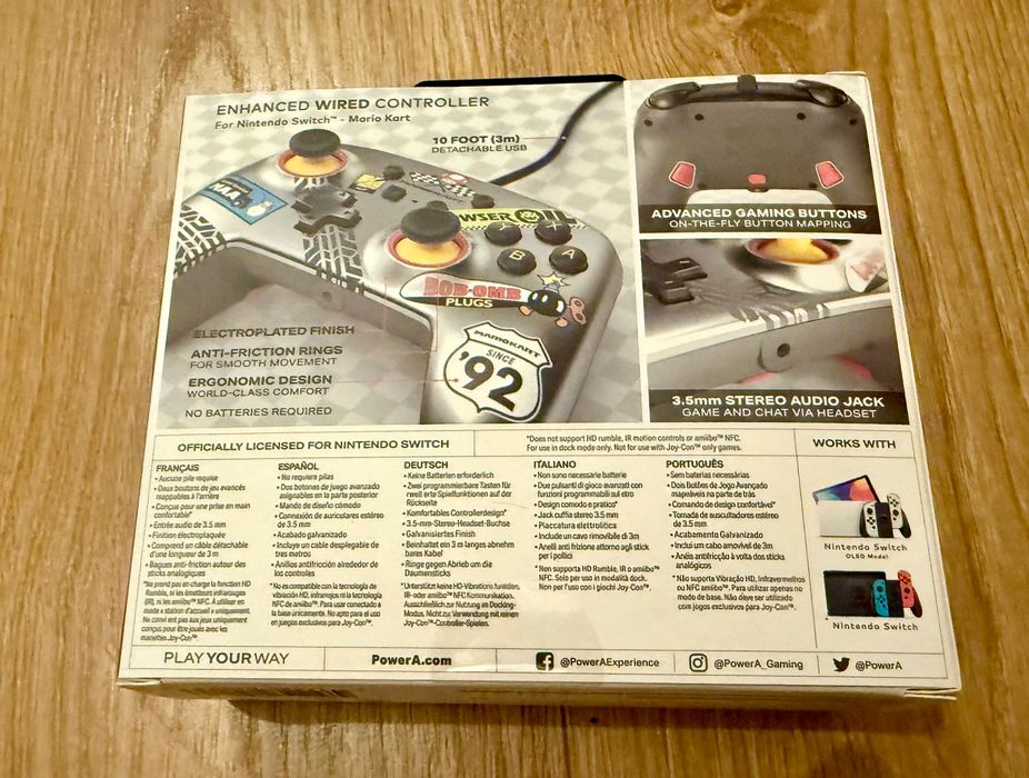 Nowy Pad przewodowy PowerA Mario Kart - Nintendo Switch/OLED.